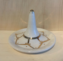 Load image into Gallery viewer, ring cone/jewellery dish - gold + silver lustre

